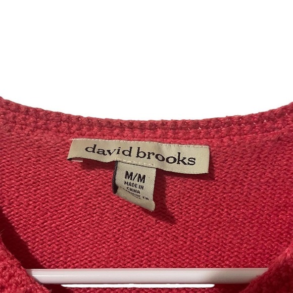 David Brooks Salmon Floral Colorful Embroidered Sweater Cardigan - Picture 2 of 7